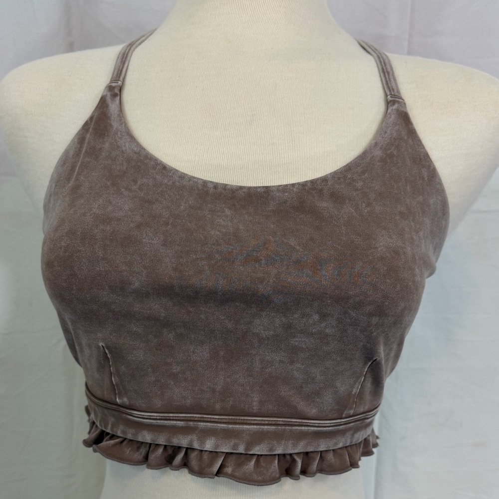 Joylab Brown Ruffled Sports bra top